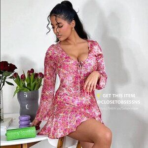 Zara Pink Floral Mini Dress